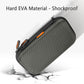 GLCON Dustproof Carrying Case Electronic Accessories Cable Organizer - Portable Small Travel Charger Case Power Bank Phone Pouch - Double Zippers Wallet Hard EVA Storage Carry Bag - Silver Grey