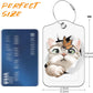 2 Pack Luggage Tag for Suitcase Cat and Butterfly in Hole Leather Travel Cruise Luggage Tag with Stainless Steel Loop Name ID Label Privacy Cover for Adults Teens Travel Bag Labels Set