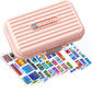 Travel Pill Organizer Box with Medicine Labels, 7 Compartments Portable Pill Case, Daily Medication Organizer Storage Pill Container for Pocket Pharmacy(Pink, L)