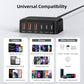 USB C Charger Block, 100W GaN 6 Port PD USB C QC USB A Wall Charger Adapter Plug Cube, Super Fast Type C Charging Station Hub for iPhone 16 15 14 13 12 Pro Max iPad Samsung Pixel 5ft Extension Cord
