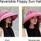 Women Wide Brim Sun Hats Metal Wired Edge Summer UV Protection Beach Fishing Hat for Hiking Garden Travel Chin Strap