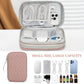 FYY Electronic Organizer, Large Travel Cable Organizer Bag Pouch Electronic Accessories Carry Case Portable Waterproof Double Layers All-in-One Storage Bag for Cable, Cord, Charger, Pattern Pink