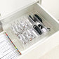 Yesesion Clear Cord Organizer Box for Desk Drawer, Plastic Cable Storage Container with Adjustable Compartments and Wire Ties for Phone Charger, Battery, Art Crafts, Electronics Accessories Case