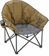 ARROWHEAD OUTDOOR Oversized Heavy-Duty Club Folding Camping Chair with Pocket, Cup Holder, Portable, Padded, Moon, Round, Saucer, Supports 330lbs, Carrying Bag