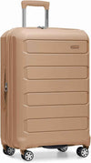 Traveler's Choice Pagosa Hardshell Expandable Luggage with Spinner Wheels, Latte Beige, 26-Inch Medium