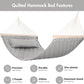 ANOW Heavy Duty Hammock with Spreader Bars and Detachable Pillow, 2 Person Hammock for Outdoors Indoors, 450 LBS Weight Capacity, Light Gray