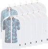 BALEINE 40'' Translucent Garment Bags, 12 Packs PEVA Dress Bag for Closet Clothes Dresses Suit Coats Storage (White, 12PK)