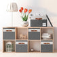 GhvyenntteS Storage Bins with Lids 3 Pack, Large Storage Baskets with Lids and Label, Foldable Fabric Storage Boxes with 3 PU Handles for Organizing Shelves Home Nursery Office (Grey, 15x11x9.6)