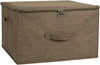 ANMINY Storage Bins with Zipper Lids 36 Qt Lidded Fabric Storage Boxes Baskets Cubes with Handles Collapsible Washable Cotton Linen Closet Shelf Clothes Organizer Containers - Coffee, Large