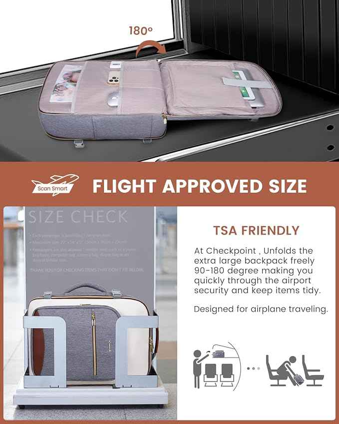 LOVEVOOK 50L Travel Backpack for Women & Men, Airline Approved Carry On Luggage with 3 Packing Cubes, TSA Overnight Bags, Waterproof Personal Item Bag, Weekender Essentials Backpacks fits 17" Laptop