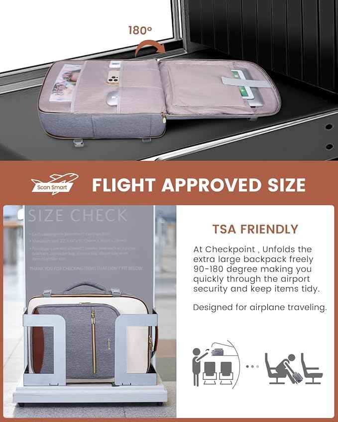 LOVEVOOK 40L Travel Backpack for Women & Men, Airline Approved Carry On Luggage with 3 Packing Cubes, TSA Overnight Bags, Waterproof Personal Item Bag, Weekender Essentials Backpacks fits 17" Laptop