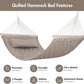 ANOW Double Hammock with Spreader Bars and Detachable Pillow, 2 Person Hammock for Outside, 450 LBS Weight Capacity, Light Brown