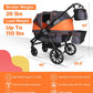 Tandem Wagon Stroller – All-Terrain 2-in-1 Push & Pull Design, Double Seat, Large Storage, Adjustable Canopy, Removable Child Tray for Kids Outdoor Adventures & Family Outings