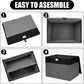 Large 17" 42 Quarts Collapsible Stackable Storage Bins with Lids [3-Pack] Foldable Fabric Linen Storage Boxes Cube, Closet Organizer Baskets with Label for Home (16.7 x 12 x 12", Black & Gray)