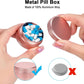 Metal Pill Container Pill Case - Waterproof Pill Box for Daily Travel, Single Pill Hplder for Pocket Purse, Portable Medicine Organizer, Ideal for Medication Fish Oils, Unique Gift Pink