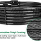 10 ft x 1/2" Heavy Duty Cut-Proof Security Cable | Flexible Vinyl-Coated Braided Steel with Looped Ends | Weatherproof Anti-Theft Locking Cable for Bikes, Gates, Kayaking & Outdoor Equipment