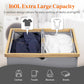 Lifewit 160L Double Laundry Hamper with Lid, Extra Large Bamboo Laundry Basket Dirty Clothes Hamper, 2 Section Laundry Bin Organizer for Laundry Room Bedroom with 2 Removable Liners & Bags, Gray