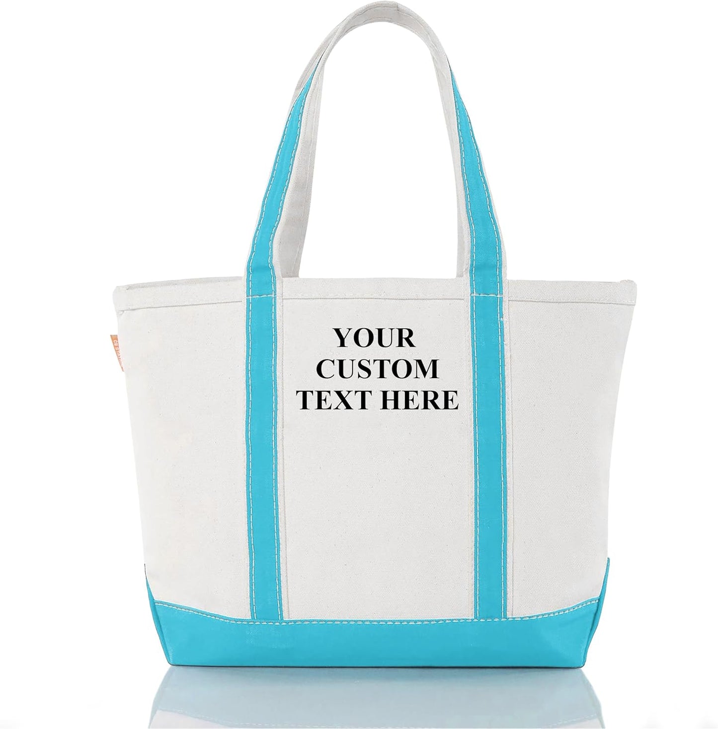 CB STATION Medium Classic Canvas Tote Bag for Women, Top Zipper Closure, Outer Pocket, Daily Essentials, Groceries, Traveling