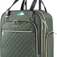 EMPSIGN Underseat Carry On Wheeled - 16" Carry on Bag with Wheels Multi-functional Lightweight Rolling Bag Overnight Weekender Small Suitcase for Women Men Travel Business, Army Green-Gold Zipper