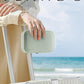 Vlando Travel Jewelry Case for Women Girls Mothers, PU Leather Portable Small Jewelry Box for Rings, Necklaces, Bracelets, Earring Holder Organizer Storage for Travel, Bridesmaid Gifts - Mint Green