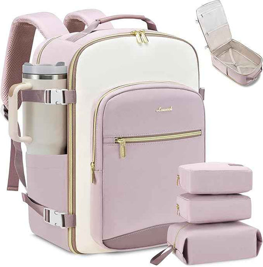LOVEVOOK 50L Travel Backpack for Women & Men, Airline Approved Carry On Luggage with 3 Packing Cubes, TSA Overnight Bags, Waterproof Personal Item Bag, Weekender Essentials Backpacks fits 17" Laptop
