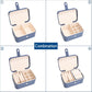 2 Layer Portable Jewelry Box, Large Jewelry Travel Case with 4 Velvet Jewelry Pouches, Medium Size Jewelry Organizer Box for Earrings, Necklaces, Bracelets (dark blue)