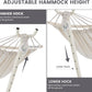 LazyDaze Hammocks Double Hammock with Stand - 2 Person Heavy Duty Outdoor Hammock for Adults, Includes Durable Steel Stand, Portable Carrying Bag and Pillow, Beige