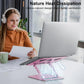 Laptop Stand Holder, Adjustable Desk Laptop Riser, Foldable Notebook Computer Stands for MacBook Air Pro HP Lenovo Dell Samsung Chromebook, Up to 15.6 inch, Rose Gold