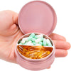 Metal Pill Case 2 Compartment - Waterproof Pill Box for Daily Travel, Pocket Purse Pill Container Holder Compact Medicine Organizer for Vitamins Fish Oils Medication