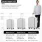mixi 26 Inch Large Checked Luggage PC Hard Shell Suitcase Top Opening Aluminum Frame Travel Suitcases with Wheels, Smoke White