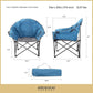 ARROWHEAD OUTDOOR 2-Pack Oversized Heavy-Duty Club Folding Camping Chair w/Pocket, Cup Holder, Portable, Padded, Moon, Round, Saucer, Supports 330lbs