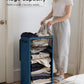 SOLEDI Slim Laundry Hamper with Lid, Narrow Laundry Basket with Removable Bags, Dirty Clothes Hamper with handle, Small Hamper perfect for Laundry room, Bathroom, Bedroom, Small spaces. 70L Blue
