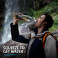 Water Filter Bottle Survival - 650/1000/2000ml Collapsible Water Bottle with NSF/FDA Certification with Filter Squeeze Water Filter Bottle Portable Water Filter Hiking Backpacking Camping