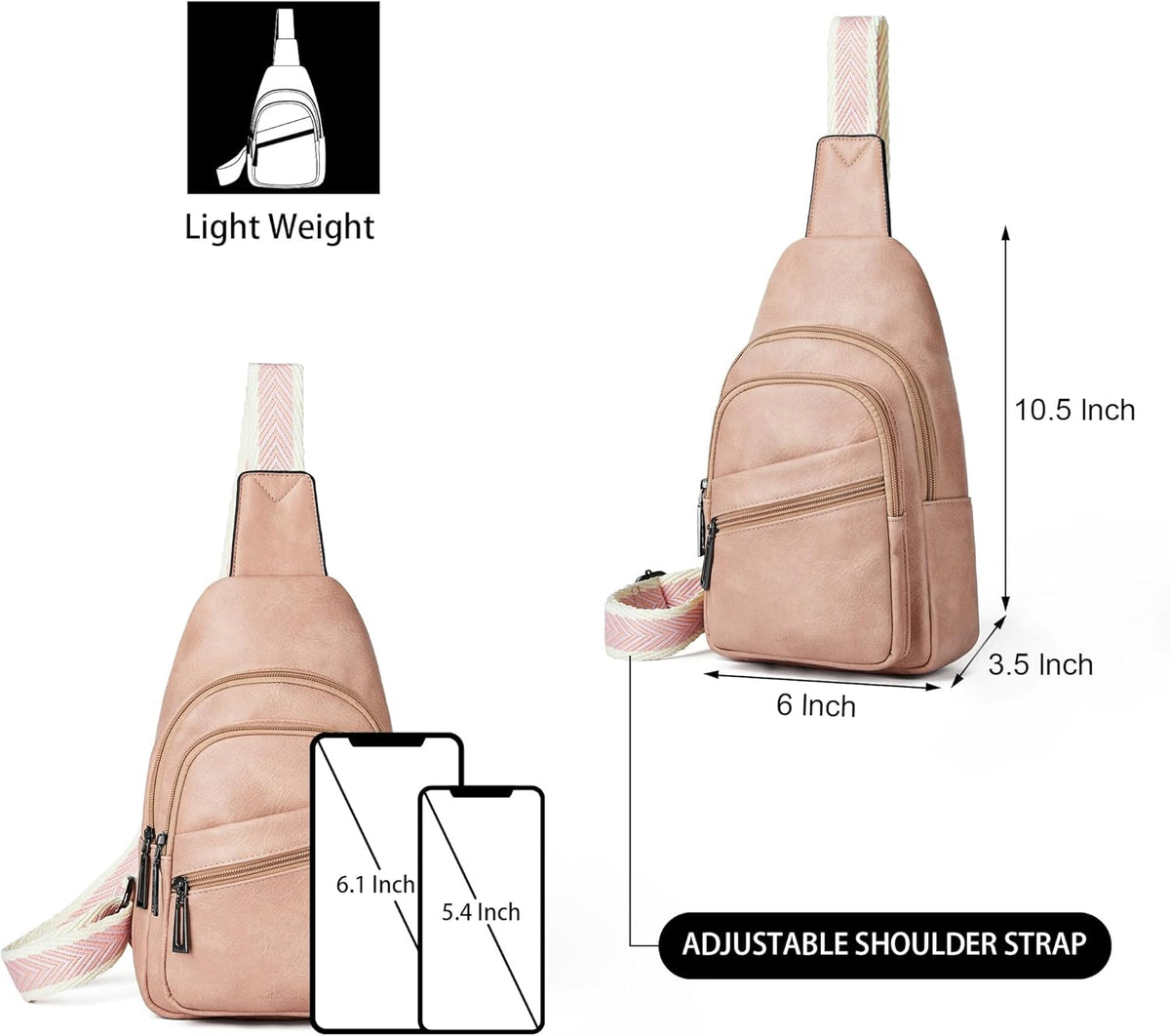 Sling Bag Crossbody Bags for Women Small Cross Body Bag Fanny Packs Chest Sling Purse for Daily Travel Leisure Sport