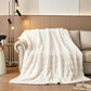 PU MEI Luxury Faux Fur Rabbit Fur Throw Blanket White 90"x80",Plush Reversible Sherpa Blankets,Queen Fuzzy Elegant Blanket Thick Throws for Bed,Washable Bedding Accent Blankets for Sofa Couch Chair