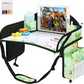 2PCS Kids Travel Tray, Car Seat Tray for kids Travel, Toddler Road Trip Essentials With Drawing Kit, Toddler Lap Desk Organizer for Car, Carseat Table for Airplane