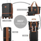 Joyway Luggage Set 3 Piece Suitcase Sets with Spinner Wheel,Hardside Expandable Travel Laggage with TSA Lock (13/20/24/28 Black brown