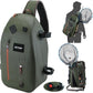 Goture Waterproof Fly Fishing Sling Pack, IPX8 840D TPU Fishing Sling Bag, 13L Tackle Backpack with Rod Holder,Airtight Zipper,Exhaust Valve,Adjustable Strap for Kayaking,Wadering,Hiking