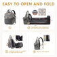 Baby Diaper Bag Backpack with Changing Station Travel Waterproof 3 in 1 Foldable Pad Unisex Grey