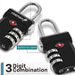 Fosmon TSA Approved Luggage Locks, Suitcase Travel Lock with Push Release Button for Extra Security, 3 Digit Combination Padlock for Gun Case Backpack Zipper Anti Theft Gym Locker - Black, 3 Pack