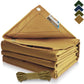 FoundGo 20x30ft Canvas Tarp 22 Mil Tarps 14 oz Canvas Tarpaulin Heavy Duty Cloth Water/UV Resistant Cover with Rustproof Grommets & Ropes for Cars,Roofs,Boats,Camps,Sunshades，Moisture Barrier -Tan