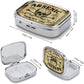 Metal 2 Compartment Pill Organizer Travel Friendly Portable Compact Pill Box Cute Pill Case to Hold Vitamins,Fish Oil,Supplements,Meds,Tablet for Purse,Pocket. (Vintage Skeleton)