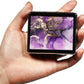 Silver Vintage Pill Box 7 Day Metal Pill Box with Mirror and 8 Compartments Cute Travel Pill Organizer for Purse (Purple and Golden Alcohol Ink Marble)