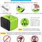 Travel Adapter Worldwide, Universal International Power Plug Adapter W/2.4A 2xUSB-A and 3.0A 2xType-C Wall Charger, European Travel Plug Adapter for Europe UK EU US CA AU Italy Asia-Green