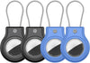 Waterproof Airtag Holder,4 Pack Airtag Case with Secure Lock,Airtags Keychain for Apple Airtag,Anti-Lost Protective Case Air tag Accessories for GPS Tracker Luggage,Bag,Key,Pet-Black/Black/Blue/Blue