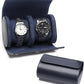 Watch Travel Case, Luxury Leather Watch Roll 2 Slot Organizer Box, Jewelry Storage Case Gifts for Man and Woman Christmas Anniversary Birthday (Blue-2slot)