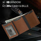 Jenoss Smart AirTag Wallet for Men: Full Grain Leather, Handcrafted, Silver Pop Up Case,Slim, RFID Blocking Credit Card Holder Compact, 12 Slot Organizers ID Cash Apple Air Tag Tracker (Black&Brown)