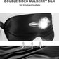 100% Mulberry Silk Sleep Mask, Ultra-Soft Light Blocking Eye Cover for Travel & Rest(Black)