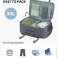 ECOHUB Travel Backpack for Men Women, Carry on Backpack with USB Charging Hole, Spirit Airlines Personal Item Bag Flight Approved, 15.6 Inch Laptop Backpack with Anti Theft Pockets, 30L, Grey