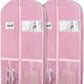 Zilink 43" Garment Bags for Travel for Women Carry on Suit Bags for Travel and Storage Gusseted Hanging Garment Bags with Handles for Coats, Jackets, Shirts,Dresses, Pink